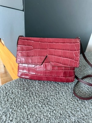 Vince - . Umhängetasche bordeaux Kroko Leder - Bordeaux