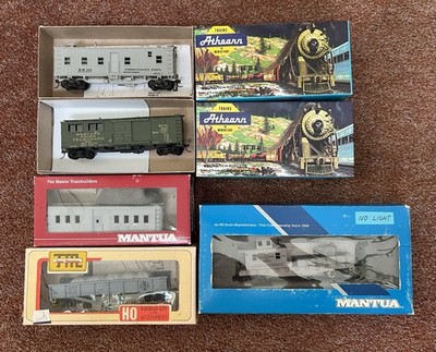 Vintage HO Scale MOW Work Train Car Lot 5 Athearn Mantua ATSF V&T Boxed