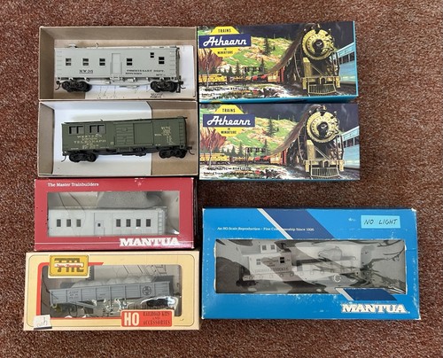 Vintage HO Scale MOW Work Train Car Lot 5 Athearn Mantua ATSF V&T Boxed