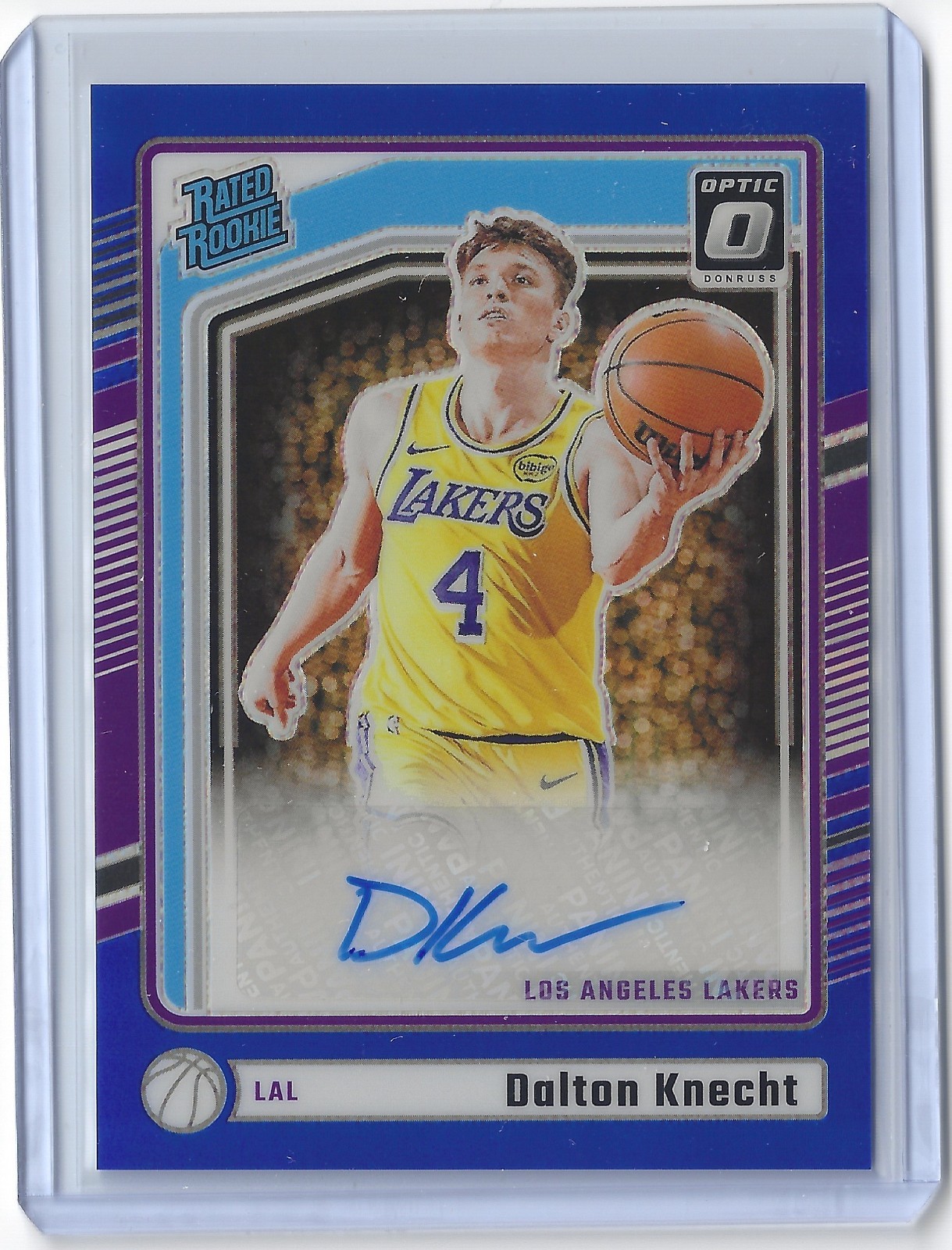 Dalton Knecht 2024-25 Panini Donruss Optic Blue Prizm Rated Rookie Auto /49