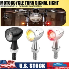 Motorcycle LED Bullet Mini Turn Signal Brake Light Blinker For Bobber Cafe Racer