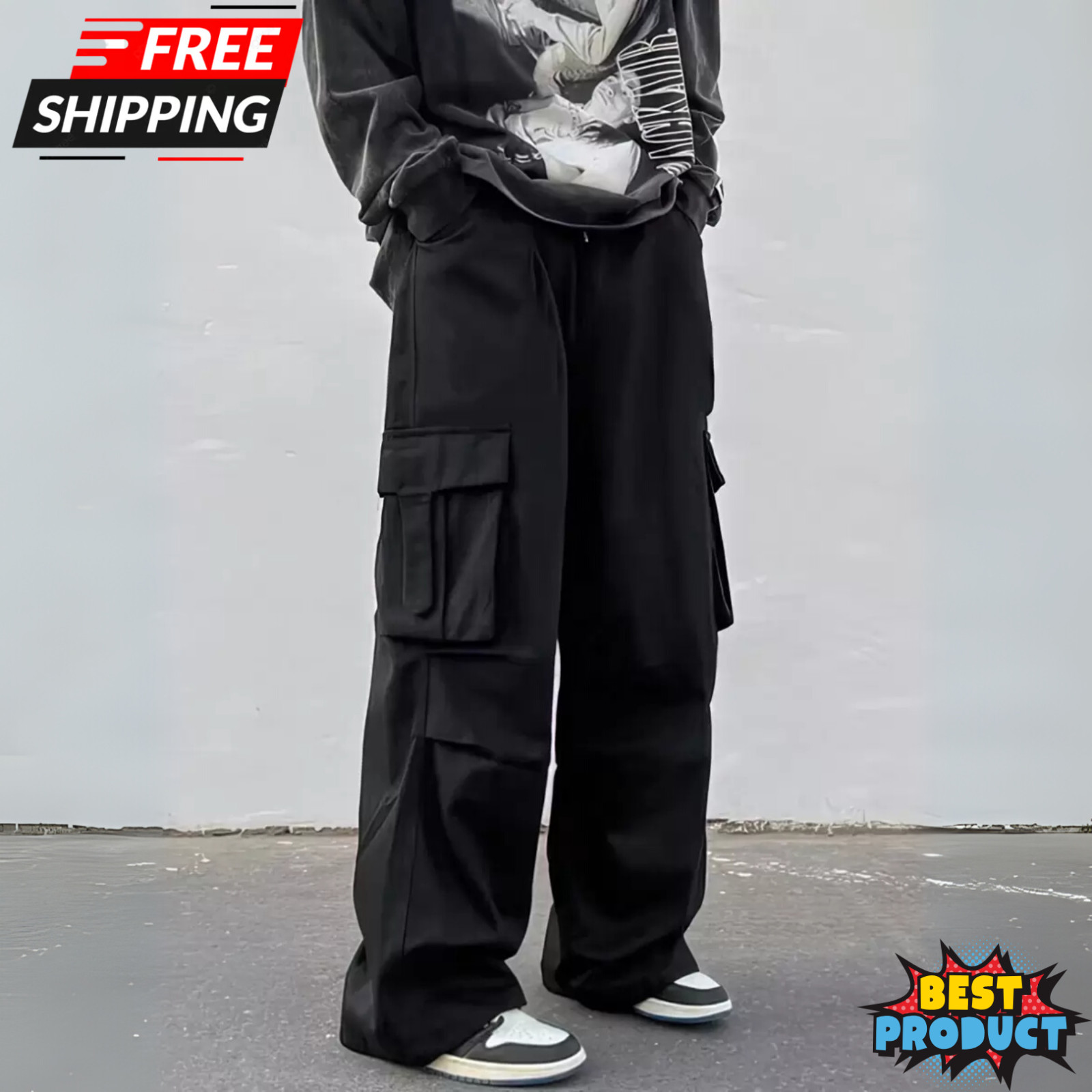 Baggy Long Plain Pant Men