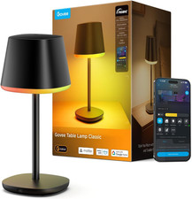 Govee Smart Cordless Table Lamp Classic No Adapter , RGBIC Rechargeable Table L