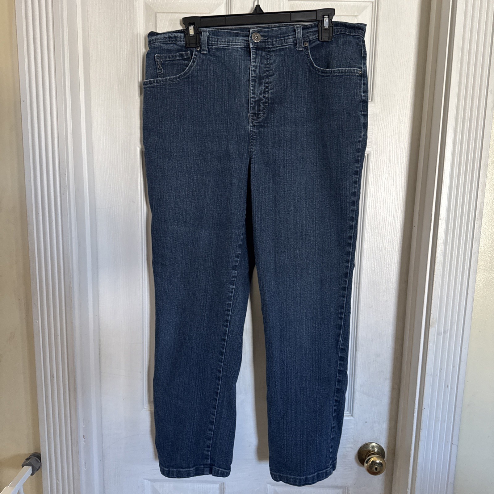Style & Co. Womens Tummy Control Tapered Leg Sz 14 Blue Jeans