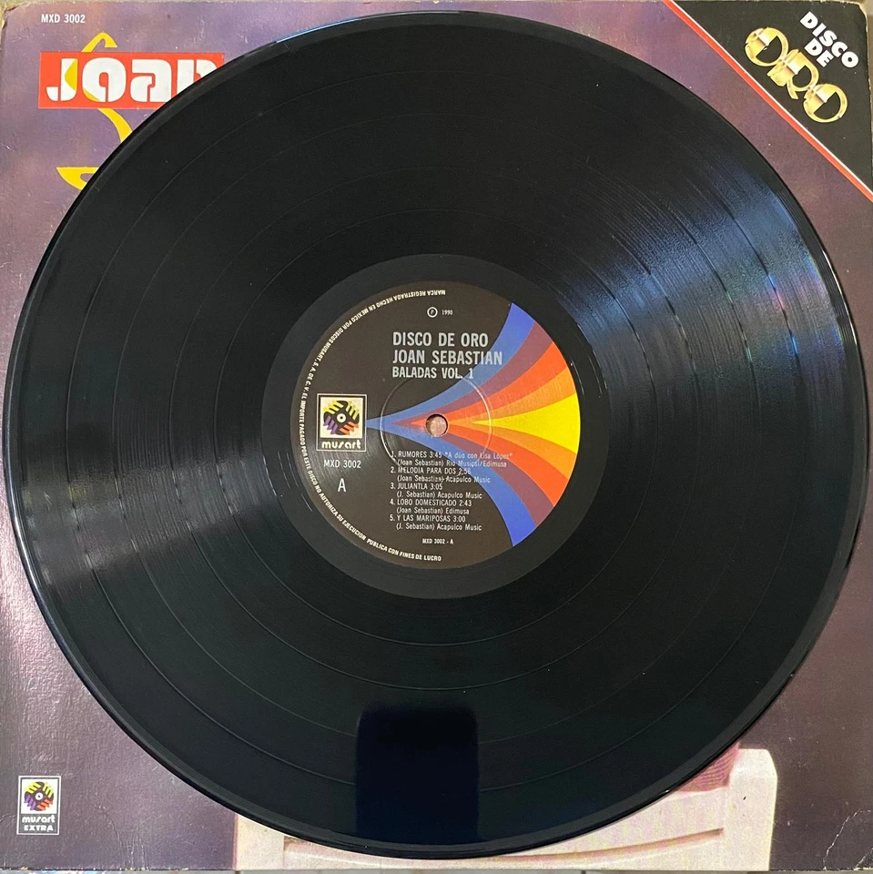 JOAN SEBASTIAN - BALADAS VOL 1 / DISCO DE ORO ( LP & COVER VG +++ ) Orig. 1990 - Image 2 of 3