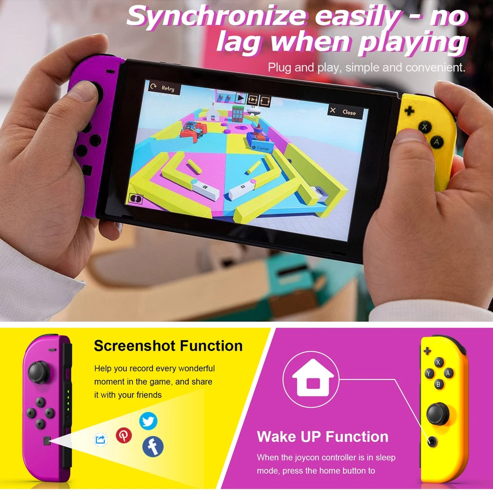 For Nintendo Switch Joy-con-Controller Left W/ Right Wireless Gamepad 1-Pair - Image 3 of 4