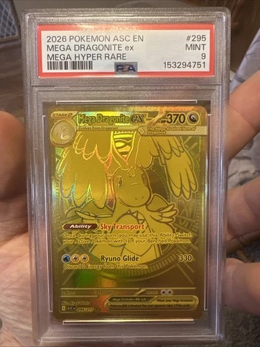 2026 POKEMON ASCENDED HEROES #295 MEGA DRAGONITE EX MEGA HYPER RARE PSA 9
