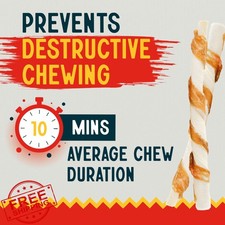 Canine Chews Chicken Wrapped Rawhide Twists 100pk Dog Treats
