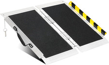 Wheelchair Ramp Non-slip Folding Aluminum Capacity Door Threshold Stairs 2ft