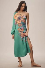 Farm Rio x New Anthropologie One-Shoulder Printed Midi Dress Size XL NWT