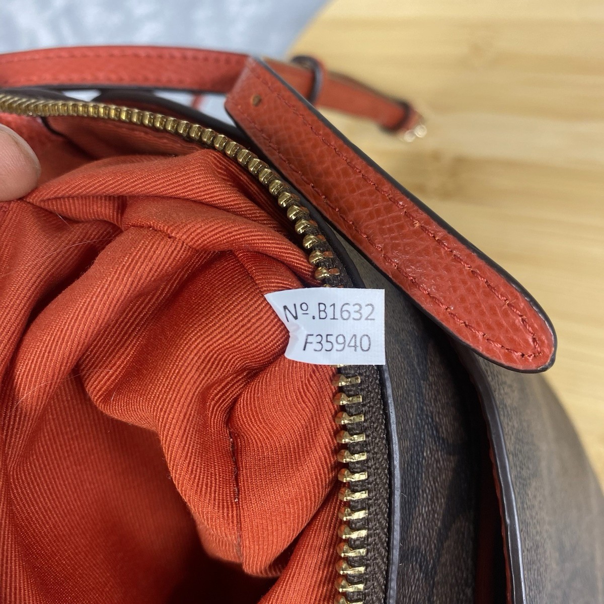 Coach Shoulder Bag Brown Signature North South Crossbody Canvas