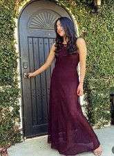 Zara Women Rib Knit Long Dress Burgundy Size M Ref 0014/015 New with tags 