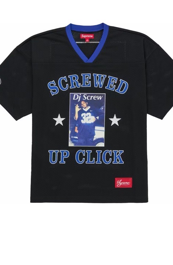Supreme DJ Screw Screwed Up Click Black Jersey Men's Short Sleeve
