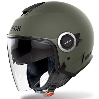 AIROH HELYOS MILITARY GREEN OPEN FACE MOTORCYCLE BIKE HELMET ECE22