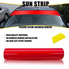 Universal Windshield Banner Red Vinyl Decal Sun Strip 60"x8" C