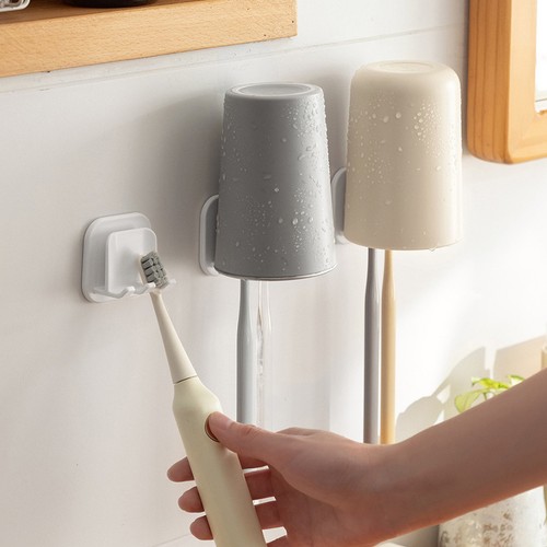 2pcs Wall Toothbrush Holder Self-adhesive Wall Toothbrush Mount For Bathroom - Picture 6 of 10