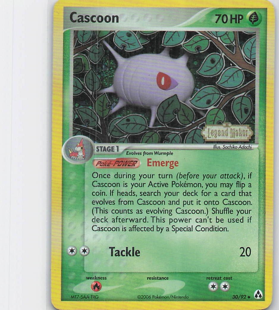 Cascoon Reverse Holo Uncommon EX Legend Maker 30/92 MP Stamp Swirl!