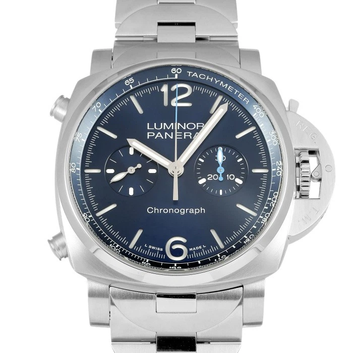 Panerai — Panerai Luminor PAM01110 Satin 44.0mm Blue Dial Automatic Box and Papers #YKW461