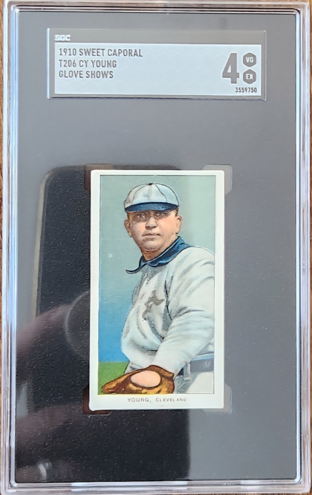 1909-11 T206 Cy Young Glove Shows Sweet Caporal S 350 F 30 NEW SGC 4 VG/ EX