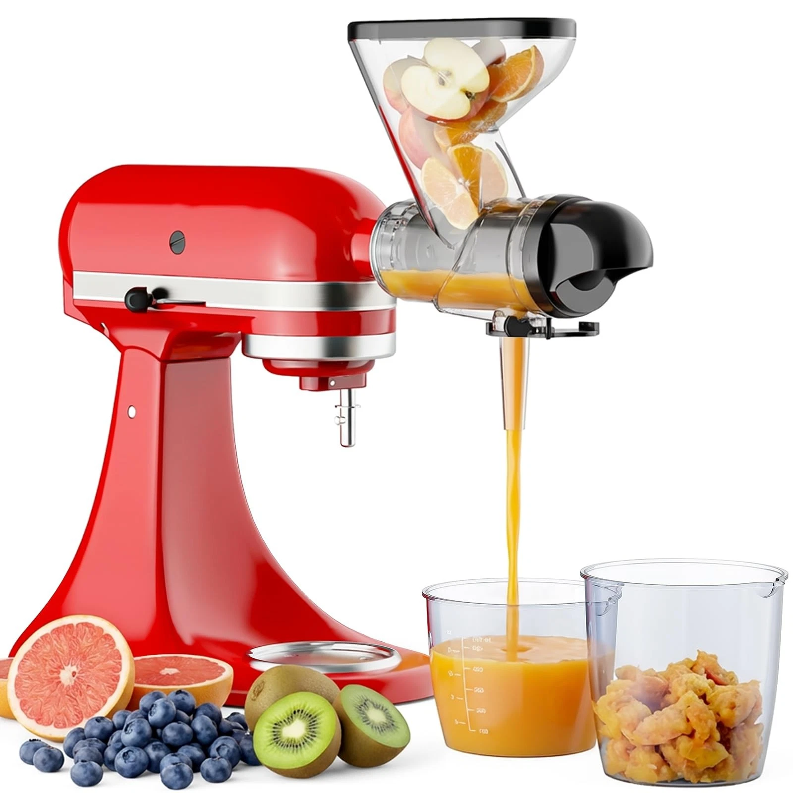 Masticating Juicer Attachment for KitchenAid Stand Mixer, Cold Pressed Juicer...