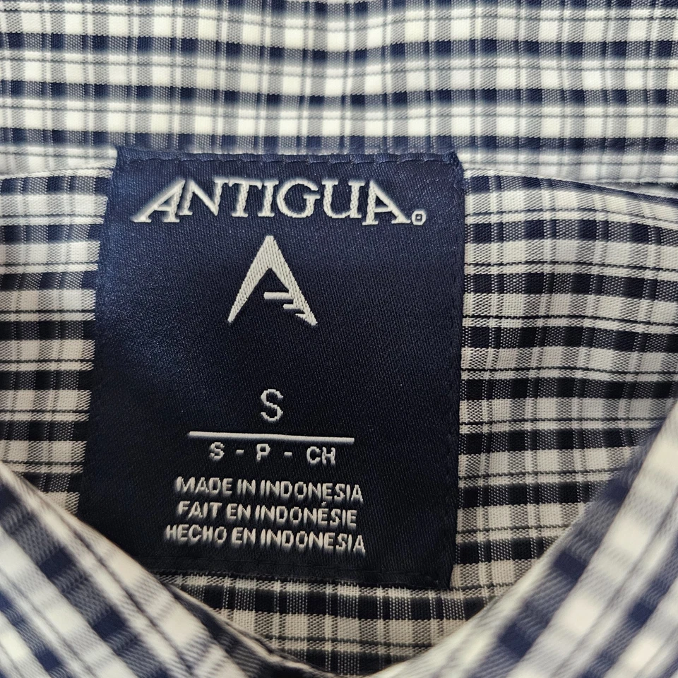 Seattle Sounders FC Antigua Dress Shirt Mens Small Navy Check Button Up Check - Image 3 of 4