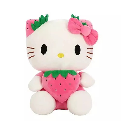 Peluche giocattolo 22 cm Hello Kitty Sanrio bambola fragola Kawaii bambini gif - Foto 4 di 24