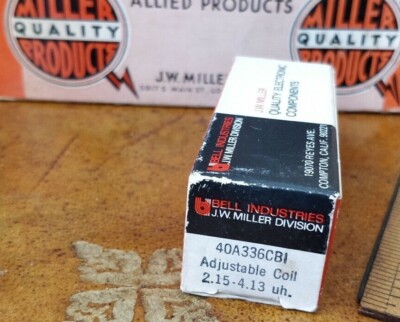 NOS J W Miller ~ Sub-Miniature Adjustable R. F. Coil No. 40A336CBI