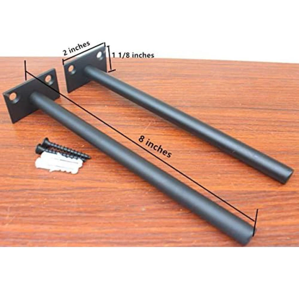 8" Hidden Shelf Floating Wall Brackets Heavy Duty Metal For Wood Shelves 12 Pcs - Image 2 of 4