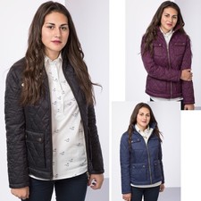 Rydale Quilted Jacket Long Sleeved Coat Patterned Lining Elasticated 4 Colours
