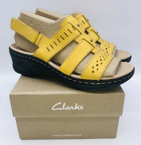 clarks sandals yellow