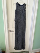 Scott McClintock gray sparkle gown, flared bottom sz6