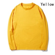 Herren Baumwolle Lang Ärmel Locker Freizeit Weich Schlicht Solid Basic T-Shirt