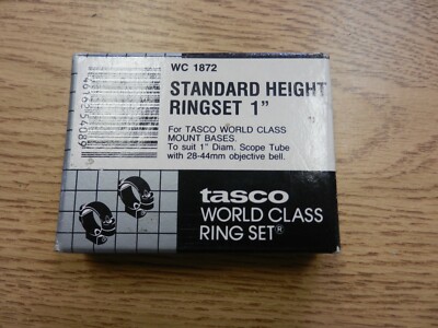 Nos Tasco Standard Height Ringset 1'' 28-44MM WC 1872 With Box