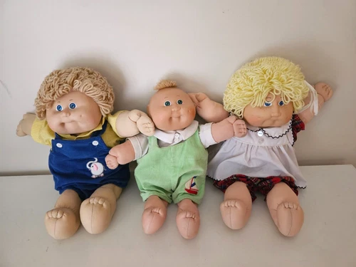 Lot 3 Vintage 1978 1982 Cabbage Patch Kid Dolls Xavier Roberts Original Clothes