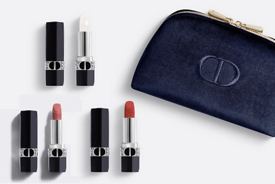 Rouge DIOR Limited edition lipstick GIFT SET red velvet 999 nude 100 lip balm
