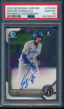 PSA 10 HERARD GONZALEZ AUTO 1st 2022 Bowman Chrome Prospect Rookie RC GEM MINT