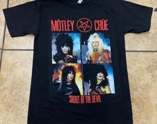Motley Crue Shout At The Devil T Shirt, Heavy Black Cotton T-shirt, Size S-5XL