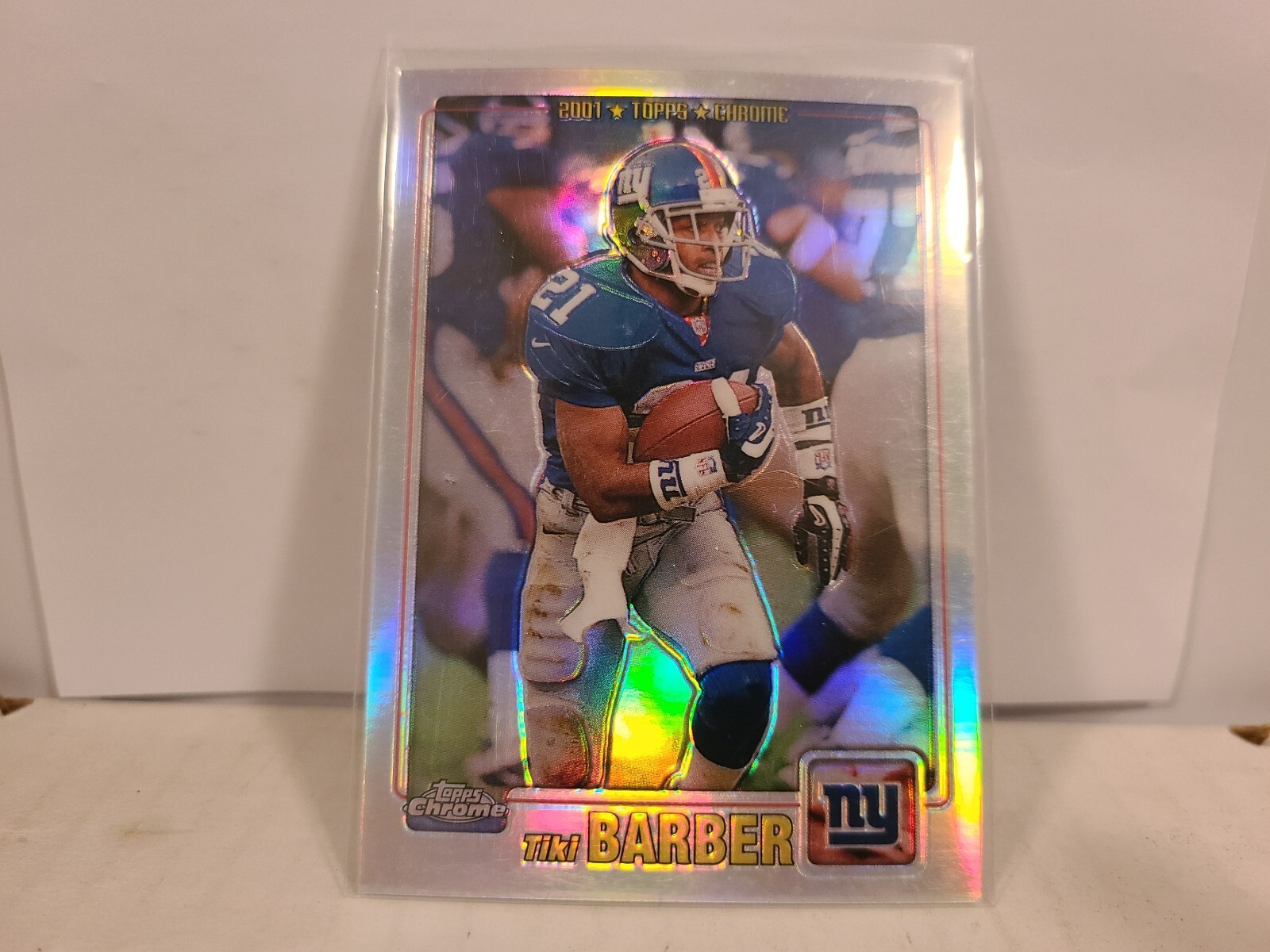 2001 TOPPS CHROME TIKI BARBER SILVER REFRACTOR #/999 NY GIANTS RARE SP SHARP