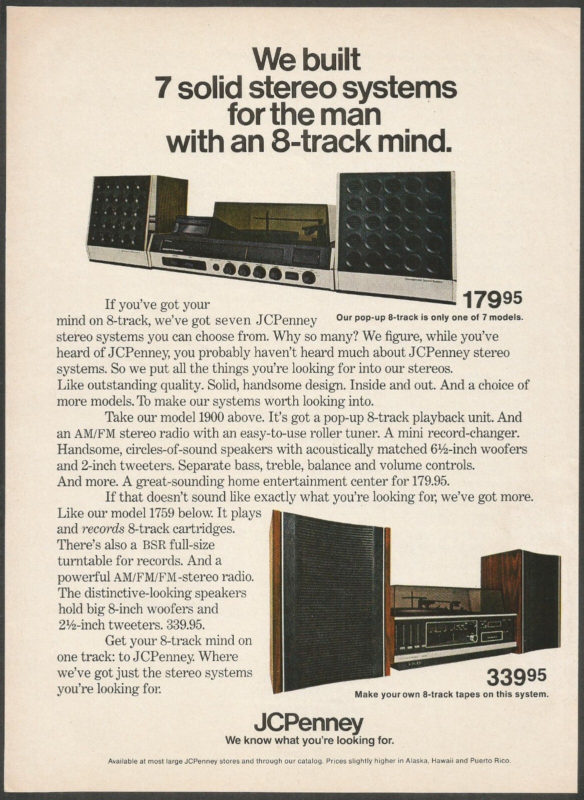 JCPenney Stereo Systems For the Man with an 8Track Mind1973 Vintage