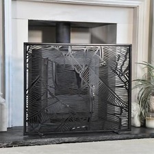 Deluxe Steel Tropical Leaf Fire Screen