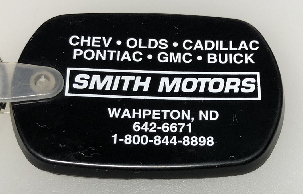 Wahpeton ND Smith Motors Chevy Olds Pontiac Auto Car Dealer Keychain Key Ring eBay