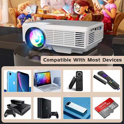 DR.J Professional Mini Projector with Bluetooth 5.2 and Screen