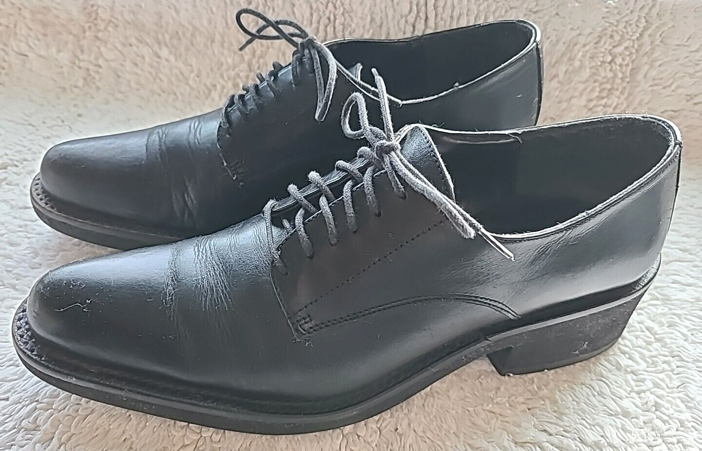 SAOLA Scarpe Oxford vintage HYPE donna in pelle nera punta punta suola in gomma US 7B