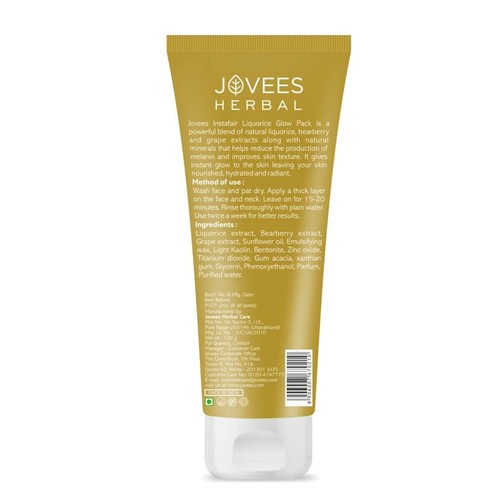 Jovees Insta Fair Liquorice Glow Pack For All Skin Types 120gm - Picture 2 of 8