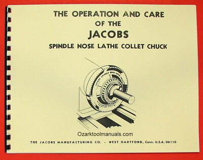 JACOBS Spindle Nose Lathe Collet Chuck Operating & Parts Manual 0942