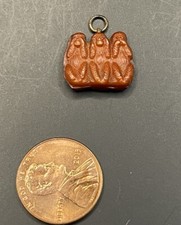 Vintage Cracker Jack Celluloid 3 Wise Monkeys JAPAN Mini 1940s Toy Premium Prize