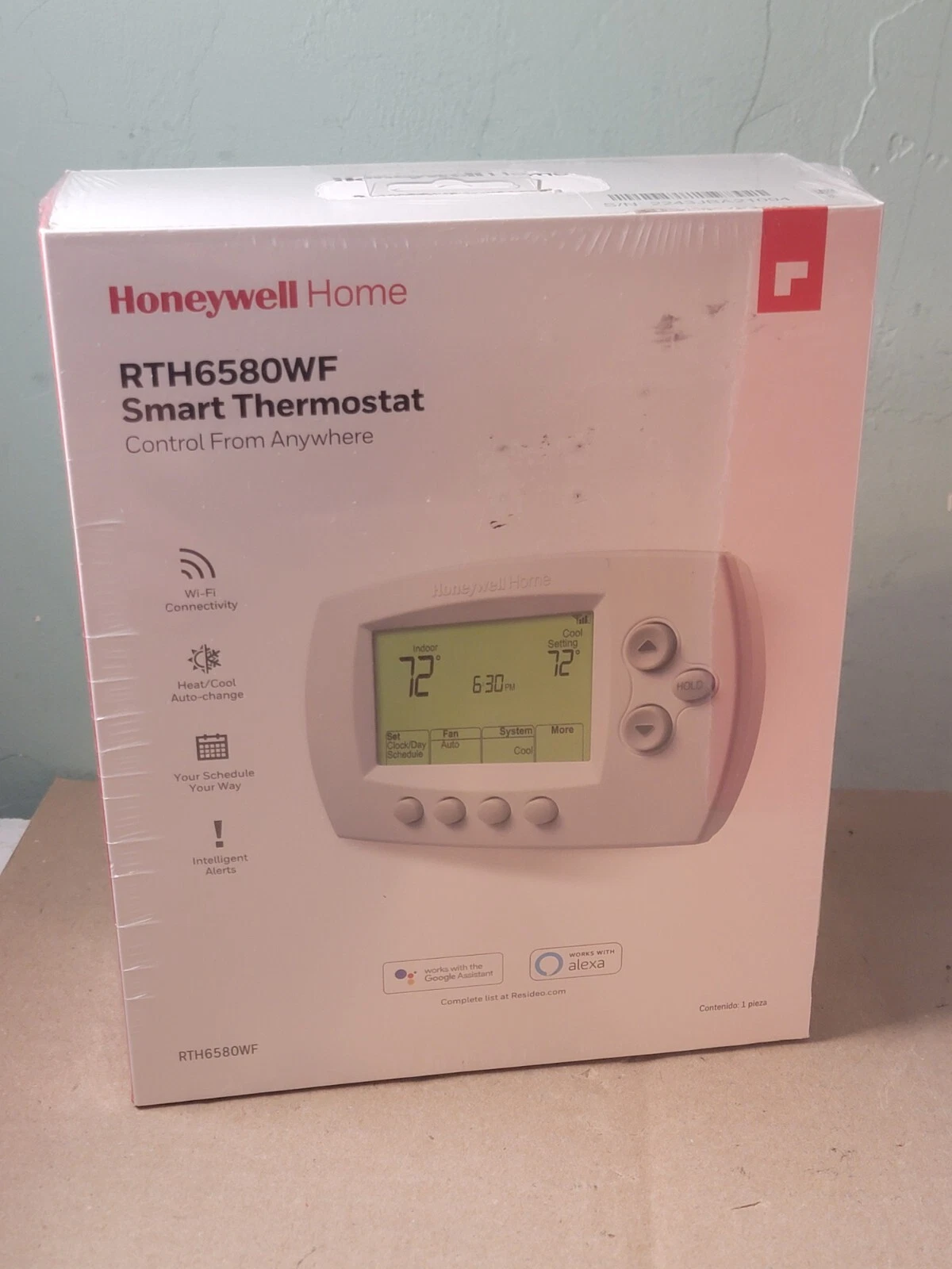 Honeywell Wi-Fi 7-Day Smart Programmable Thermostat RTH6580WF Google & Alexa