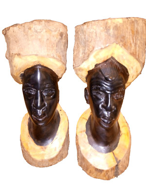 Maasai Man and Woman Ebony Wood Carving Statue Tribal Artefact/ Trophy/Decor