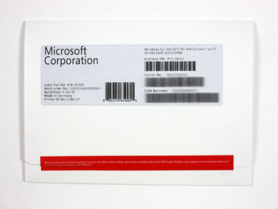 Windows 2012 Server Standard Edition R2 SB, deutsch (für bis zu 2 CPUs/2VMs)