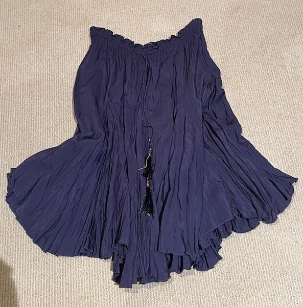 Women's stunning purple flared fine pleated skirt